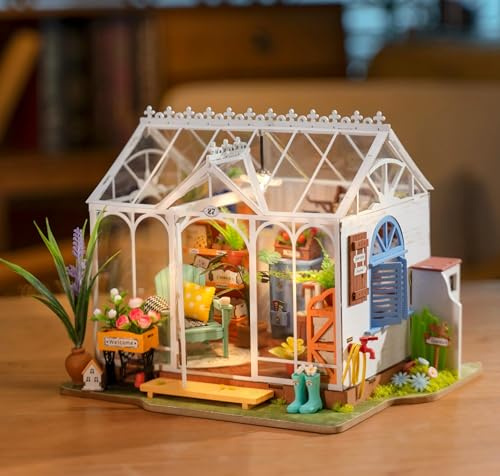 ROWOOD Maison De Poupée Dream Garden House, Mini-Salle De Bricolage en Bois, Échelle 1: 20 Modèle De Jouet Architecture, Kit De Bricolage Créatifcadeaux De Noël