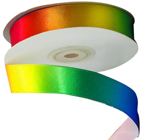 STOBOK Bunte Geschenkbandrolle Polyesterband Für Kleidung Geschenkverpackungsstreifen Gurtband Lang Breit Regenbogenfarben Geschenkpapierstreifen Für Diy Backverpackungen