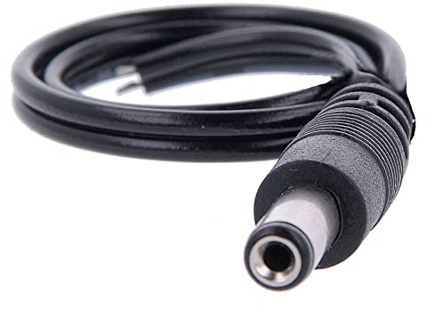 DC Male Jack Plug Power Cable 5.5 x 2.1 mm for CCTV with Solderable Terminals