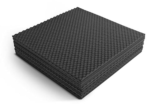 FLYFOAM | Pannello Fonoassorbente Bugnato in Poliuretano Espanso, 10 Pezzi da 100x100x3 cm, Materiale D18, Prestazioni Elevate per Assorbimento e Isolamento Acustico, Prodotto Made in Italy