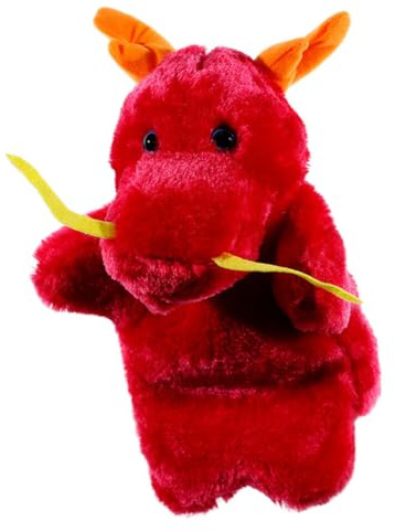 Roter Drache Handpuppe, Asudaro Plüschtier Handpuppen Spielzeug für Kinder Geschichtenerzählen Geschenke - für Kinder Geburtstag Spiele Schulen roter Drache
