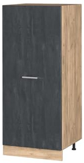 Vicco Vorratsschrank R-Line, Schwarz Beton, 60 cm, zur freien Kombination innerhalb modularer Küchensysteme