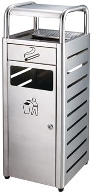 XXAD553TY Contenedor de residuos Cenicero Vertical de Acero Inoxidable for Exteriores, Cubo de Basura comunitario for Villa, con extintor de Cigarrillos Cubos de Basura para Exterior(B)