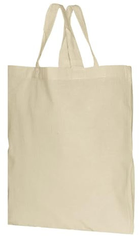 Wertpack Baumwolltragetaschen, Stofftaschen, Natur, 2 kurze Henkel, 38x42 cm, 50 Stück