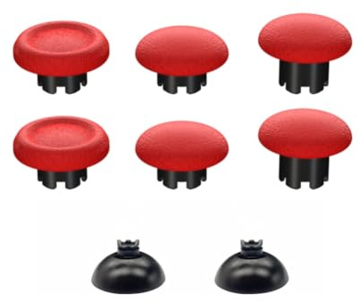 Hzxkqmil Joysticks de Remplacement Baguettes de Pouce Analogiques Bâtons de Pouce Stick Personnalisées Accessoires Interchangeables pour PS5/PS4/PS5 Edge Manette (Rouge)