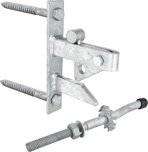 IRONTITE® Self Locking Gate Latch Heavy Duty. Galvanised Gate Latch for Wooden Gates with Striker, Heavy Duty Field Gate Latch, Hot Dipped Galvanised Gate Latch Lock for External Use.