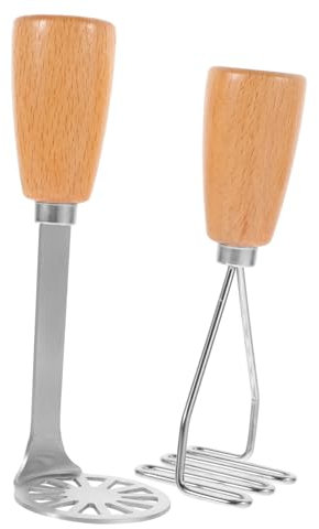 Alipis 2pezzi Schiacciapatate in Acciaio Resistente con Manico in Legno Utensile per Macinare Le Patate Facile da Pulire e Riutilizzabile per Cucina e Accessori da Cucina