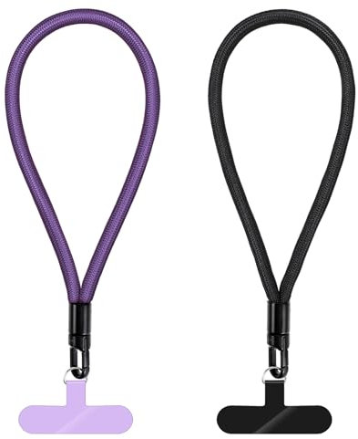 2 Pcs Phone Wrist Lanyard with Tether Tab, Anti-Theft Holder & Cell Charm Kit for Case