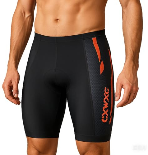 CXWXC Pantaloni da Ciclismo da Uomo con Imbottitura Spessa in Silicone, Pantaloni da Ciclismo da Uomo, Traspiranti, ad Asciugatura Rapida