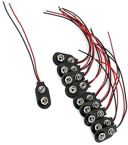 OSALADI Connettori Per Batterie Da 9 Volt Con Fili, Morsetti Per Connettori Elettrici, Set Da 50 Pezzi, 10 Cm Di Lunghezza, Per Esperimenti Elettronici e Progetti Fai Da Te