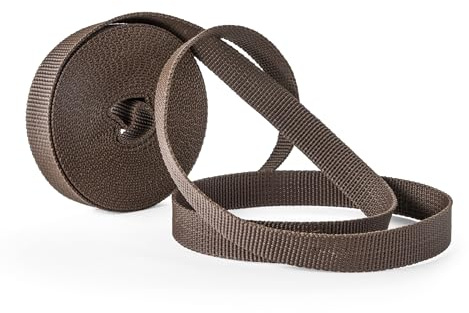 IdeaGenesis - Cinta Persiana 14 MM Ancho x 6 M Marron Enrollable Recambio Resistente Recogedor Cuerda Carrete Interior Tirantes Correa Duradera Repuesto Universal Facil Montaje (Marrón, Cinta 14mm)