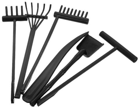 VICASKY 6pcs Mini Garden Rake Plastic Zen Garden Rake Sandbox Accessories Tools for Sand Play