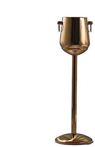 LICONG-2020 Cubitera Cubo de Hielo con Soporte Cubo de Vino de Acero Inoxidable Dorado y Soporte for Cerveza, Vino, champán y más for Party Home KTV Club Bar Enfriador de Vino