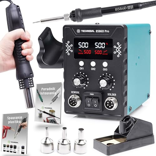 Stazione di saldatura Techrebal 8586D Pro 2 in 1 saldatura ad aria calda 760 W