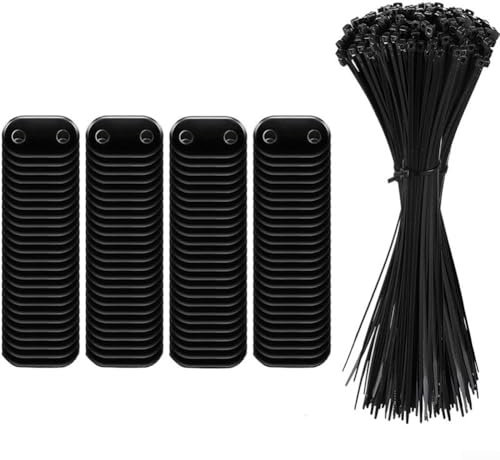 Kit di montaggio per recinzioni in PVC nero, per recinzioni da giardino, resistenti alle intemperie, accessori per schermi esterni (100 pezzi)
