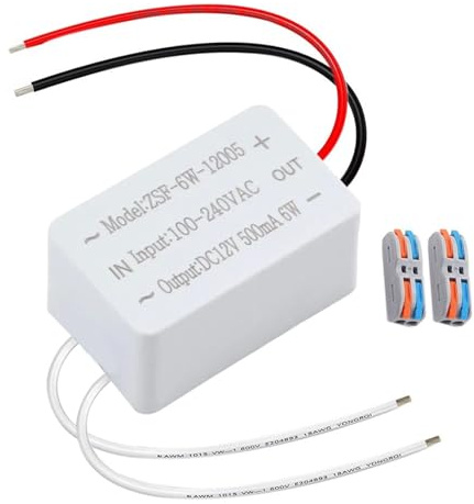 TTFDSUJUS DC 12V Power Driver 6W 12W 18W 24W 36W 48W 60W Power Supply Adapter for LED G4 GU4 MR11 GY6.35 MR8 MR16 Strip Lights(DC 12V 5A 60W)