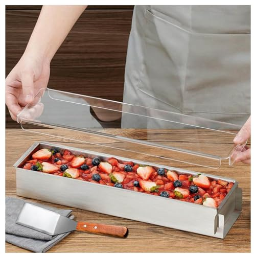 YSMSMZJK Telaio Da Forno Rettangolare Regolabile Facile Da Pulire, Teglia Rettangolare per Formaggi, Teglia Antiaderente per Forno Adatto per Pane Tiramisù,15inLx3.93inWx2.36inH