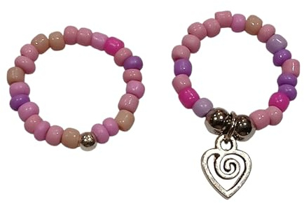 Fröpärlor tåringar, rosa mix, stretchstil, set med 2