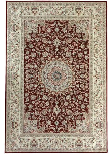 Pierre Tappeti Tappeto economico SILK 2496 Rosso per salotto soggiorno, disegno persiano orientale classico, vello lucente effetto seta, misura cm. 140x200