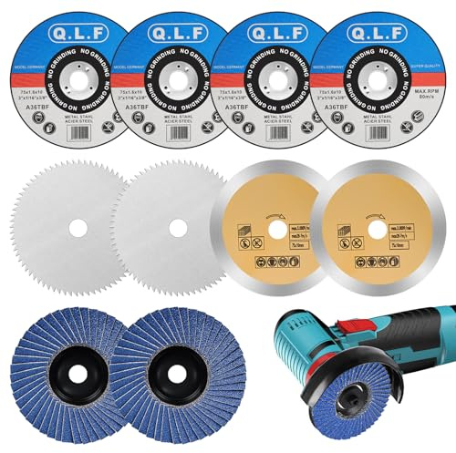 NUTKIT 10PCS disques de coupe 76 mm, disque à tronçonner 76x10 mm, Disques de Meuleuse D'angle, Set D'disques a Tronconner, disque découpe pour meuleuse d'angle, Pour Métal, Acier, Fer, Aluminium