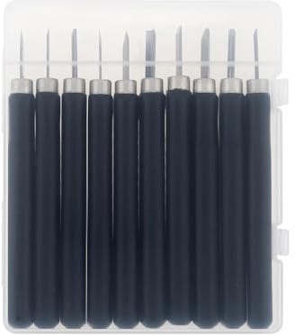 IFQIFQ Juego de 10 cinceles de madera negra para tallar madera básica detallada para carpinteros y tallar madera