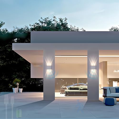 Applique da Parete per Esterni a LED con sensore di Movimento, Lampada su e Giù, IP65, Impermeabile, Ricaricabile Tramite USB, Controllo Touch 2700K/4500K/6500K, per Balcone, giard