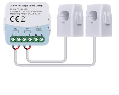 Per Tuya WiFi Misuratore di Consumo Elettrico Per 2 Canali Bidirezionale Consumo di Potenza Monitoraggio Con Dati In Tempo Reale E 80A Supporto Corrente Massima