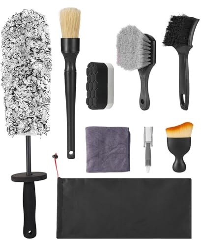 WESBRITE 9Pcs Wheel Brush, Tire Brushes for Cleaning Tires, Durable Rim Brush & Car Wheel Brushes for Cleaning Wheel and Tire, Car Detailing Brush for Cars, Trucks, RVs, Motorcycles, Room, Corner
