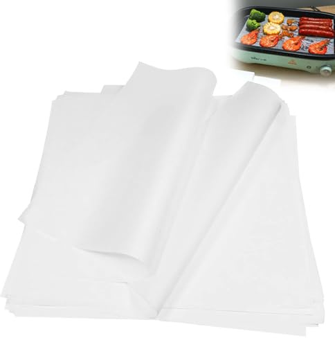 100 Pcs Greaseproof Paper Sheets, 20x30cm White Wax Paper for Food Wrapping, Baking, Sandwiches & Cheese – Non-Stick & Heat Resistant Parchment Sheets for Cooking & Crafti