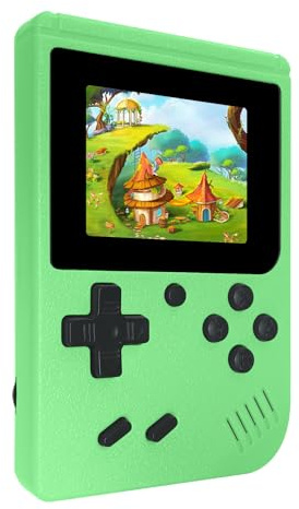 Console di gioco portatile retrò, 400 videogiochi integrati, lettore portatile per videogiochi con schermo IPS da 3,0 pollici e batteria ricaricabile (verde)