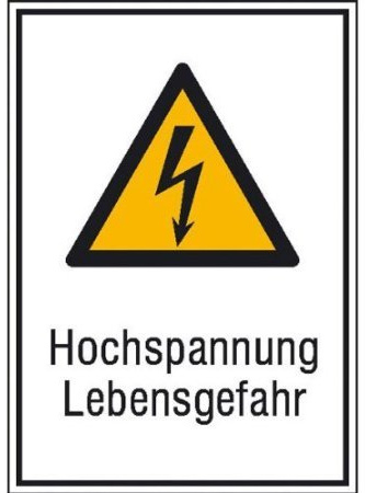 Indigos UG Aufkleber Hochspannung Lebensgefahr Warnschild - 13,1x18,5 cm - selbstklebender Sicherheits Aufkleber für Tür oder Wand - Warnschild für Gebäude, Hotel, Büro, Firma, Haus, Praxis