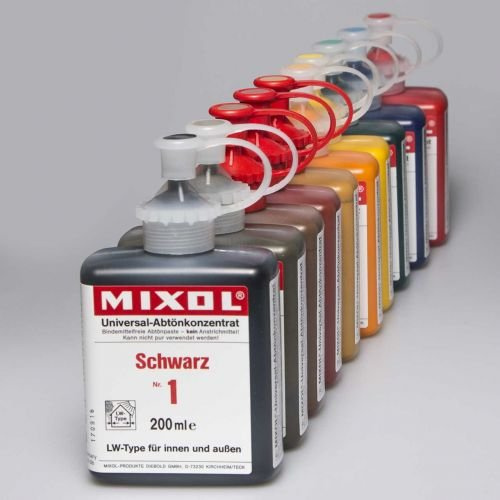 Mixol G-10 Satz: 10x 200 ml Farbtöne für Wände, Innen/Außen, Matt, Tönbar, Frost- und hitzebeständig