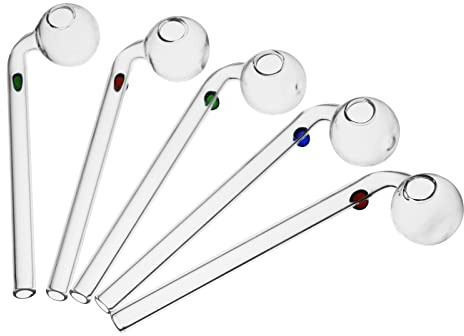 10pcs gebogenes glas oipe mit verschiedenfarbigen balancer glas rohre für die bong (zufällige farbe)