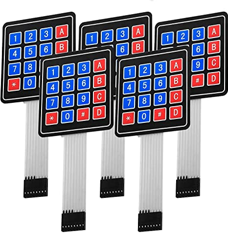 AZDelivery 5 x Matrix Array 4x4 Membrane Switch 16 Key Keypad Keyboard compatible with Arduino Including E-Book!