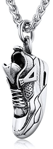 U7 Herren Kette Sport Schuh Form Anhänger Halskette Sneaker Sportschuh Edelstahl Hip Hop Punk Casual Modeschmuck für Männer Jungen