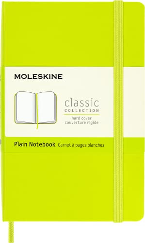 Moleskine - Cuaderno Clásico con Hojas en Blanco, Tapa Dura y Cierre con Goma Elástica, Tamaño de Bolsillo 9 x 14 cm, Color Verde Limón, 192 Páginas