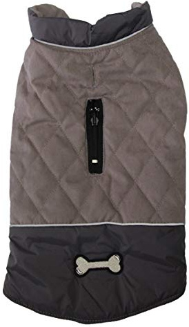 JoyDaog Wendehundemäntel für kleine Hunde wasserdichte, warme Baumwoll-Hundejacke für den kalten Winter, Grau M
