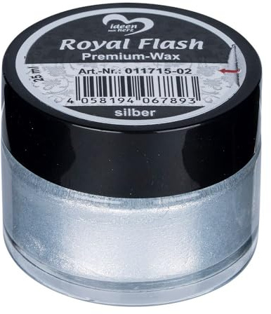 Ideen mit Herz Royal Flash Premium-Wax | 25 ml | Metallischer Micro-Glitzereffekt (silber)