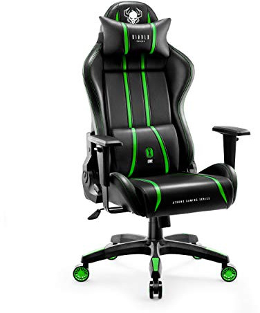 Diablo X-One 2.0 Gaming Stuhl Kunstleder mit Kopf- und Lendenkissen | Gaming Chair ergonomisch mit Memory-Foam-Kissen, Armlehnen, Wippfunktion, 140° Rückenlehne und pflegeleichtem HDS-Kunstleder