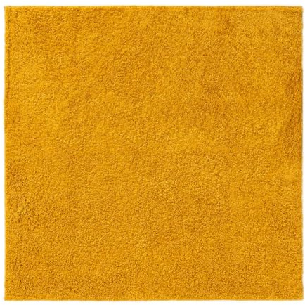 benuta Basic Hochflorteppich Soho - gelb 200x200 cm - Kuschelig Weicher Teppich im Minimalistischen Look - Pflegeleicht - Fußbodenheizung Geeignet