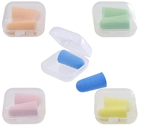 DBOO 5 Pairs Ear Plugs Soft Foam Ear Plugs for Sleeping Noise Cancelling Earplugs Best Used for Sleeping, Travel, Concerts, Studying, Work, Loud Noise