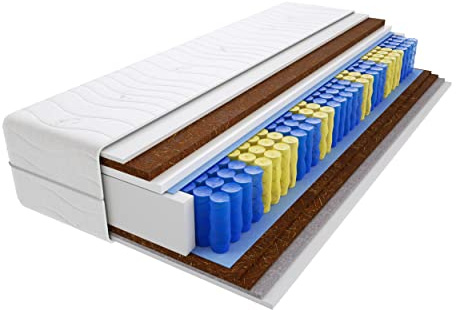 Godre Matratze 80x200 cm Doppelmatratze, H4 & H5 Federkernmatratze, Taschenfederkernmatratze 19 cm Hoch Kokosfaser Rosshaar Hypoallergene, HR-Schaum, Wendematratze mit Klimafaser Santana