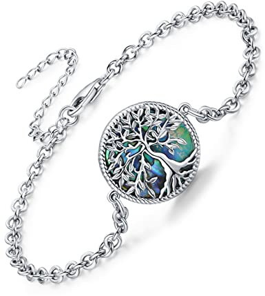 Friggem Baum des Lebens Armband Damen 925 Sterling Silber Lebensbaum Armband Verstellbar Armkette Frauen Schmuck Geschenk für Mama Mädchen Ehefrau Freundin