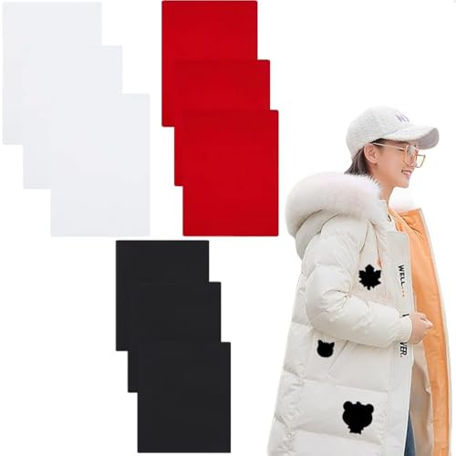 SHULLIN 9 Stück Nylon Reparatur Patches Selbstklebende Nylon Patches Reparatur Flicken Selbstklebend Stoff Patch Wasserdicht Reparaturflicken Stoffreparatur Flicken(schwarz,weiß,rot)