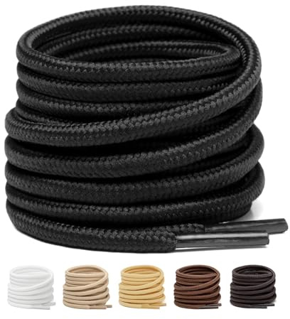 Stepace 2 pares Cordones Redondos para Botas y Calzado de Montaña | Diámetro 3,5‑4 mm, Cordón para Zapatos Militares y Trekking, Resistentes y Duraderos, Longitud 76‑160 cm, 28 Colores
