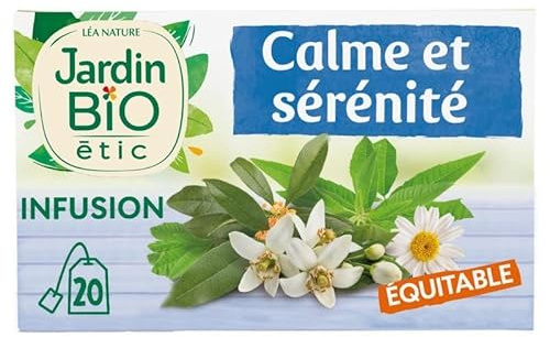 INFUSION CALME ET SÉRÉNITÉ BIO 20 SACHETS + ÉTUI 30G, JARDIN BIO ETIC, LOT DE 3