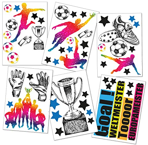 Wandtattoo Wandaufkleber Fußball Spieler Baby Wandsticker | Sportzimmer Vereinsraum Fanraum Trainingsraum Kinderzimmerdeko Babyzimmer Spielzimmer Mädchen Jugendzimmer Stadion Look Kita