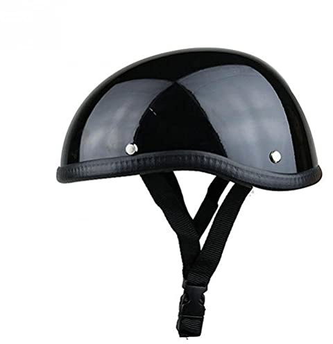 Casco Mezzo Moto Vintage, Casco KIMISS Retro Open Face Scooter Summer Half Face Helme Half Shell Helmet per Cruiser Scooter Riders (Nero brillante)