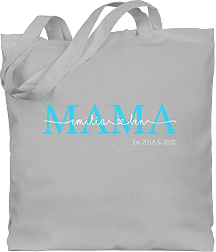 Baumwolltasche - Mama Kindernamen Geschenk Geburtstag - Unisize - Hellgrau - personalisierte tasche mom geschenke für mütter mami taschen mummy bag muttertag mutti jutebeutel mama-tasche mutter