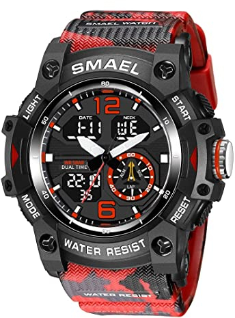 aswan watch Orologio Uomo,Orologio Digitale Uomo con Cronometro,Allarme,Luce LED，Calendario-Orologi Sportivo con Cinturino in Silicone